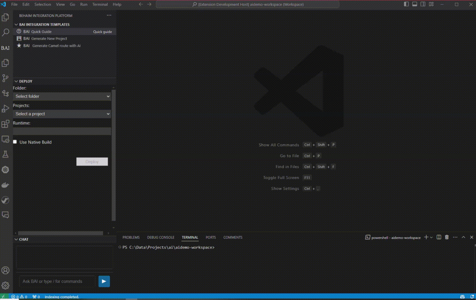 New project creation step 1