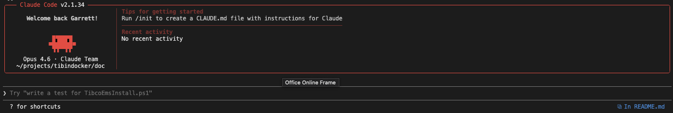 Claude Code initializing a project