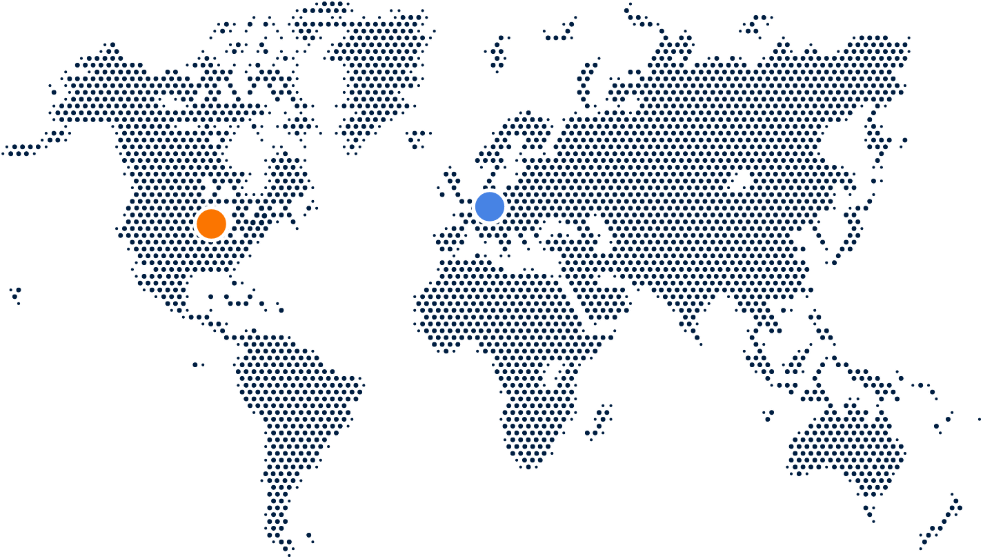 World map showing Behaim ITS office locations